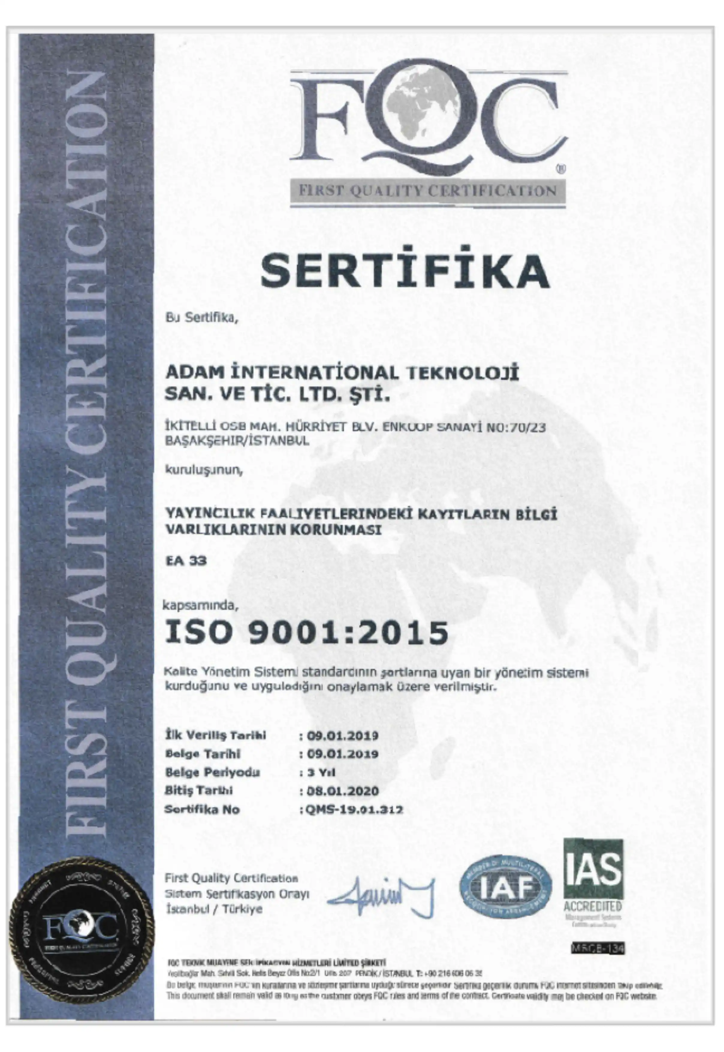 ISO Certificate 4
